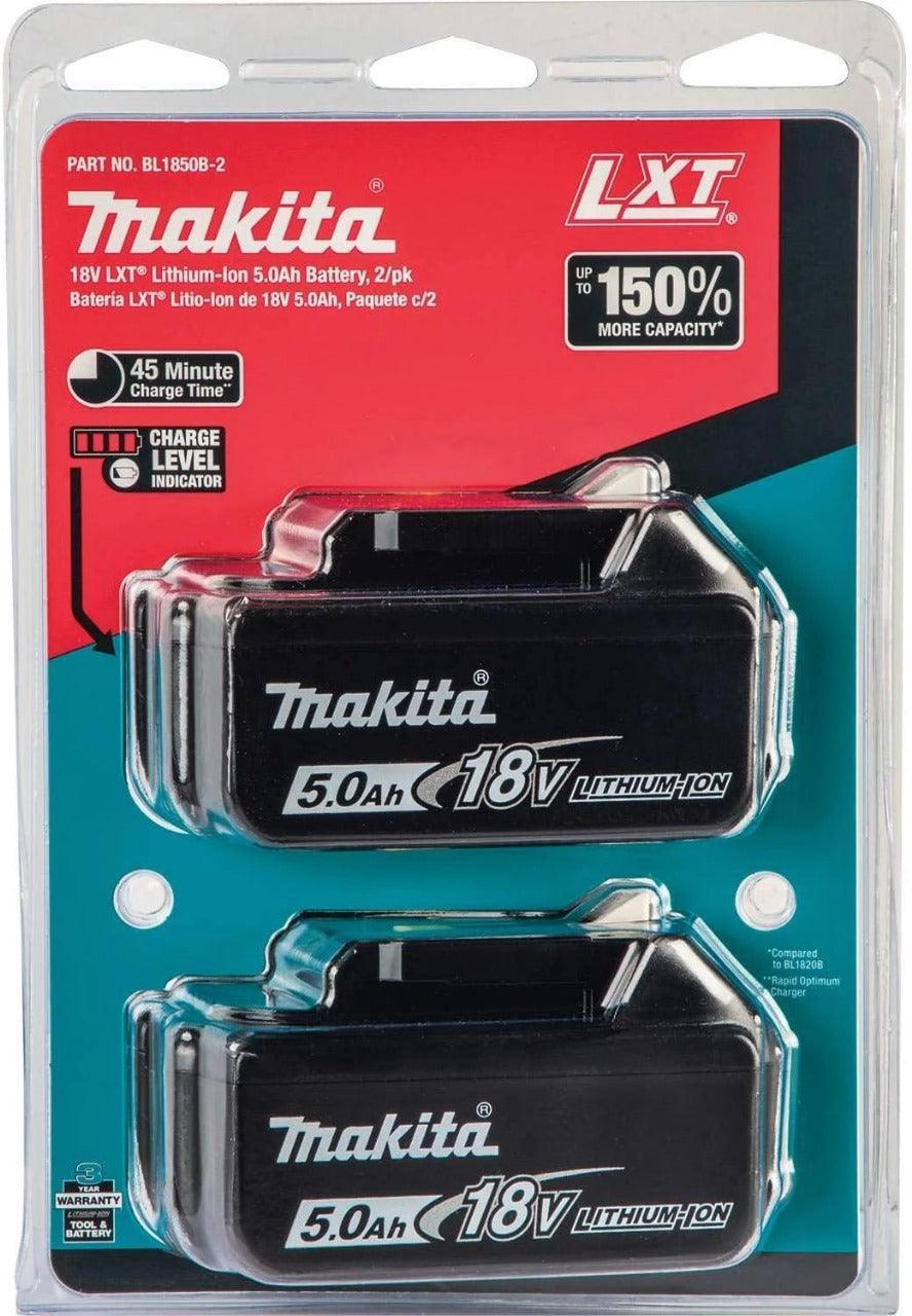 Makita DTM51Z 18V Cordless Multi-Tool Kit (Blue) – 2*Genuine 197280-8 BL1850B 18V 5.0 Ah Li-ion Battery